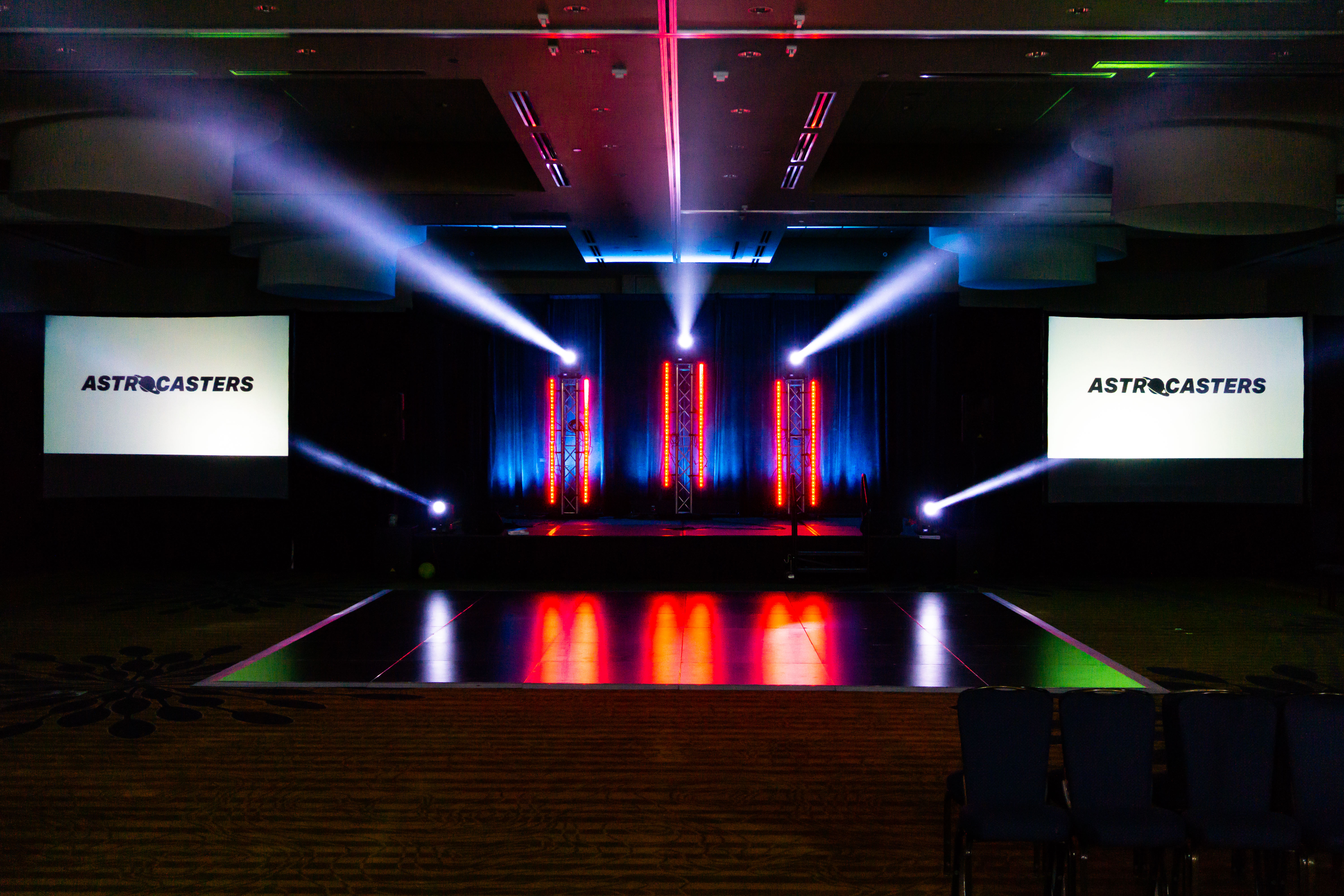 Stage design with lighting
